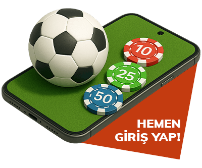 futbol topu, numaralar yazan çipler ve yeşil ekranlı telefon bulunan CTA